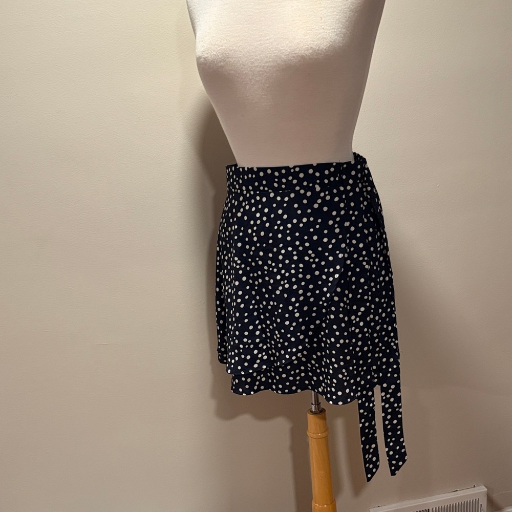 Lulu's Navy and White Polka Dot Mini Skirt
